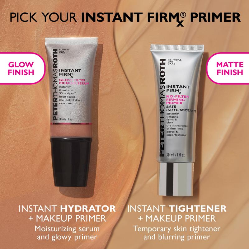 Peter Thomas Roth Instant FIRMx Glow-Filter Priming Serum, Skincare Makeup Hybrid, Face Serum, Makeup Primer for Glowing Skin