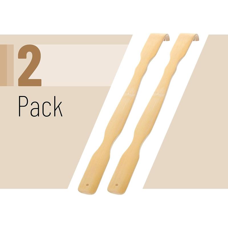 Bamboo Back Scratcher, 16.5”, 2 pcs, Back Scratcher for Men and Women, Wooden Back Scratcher Long Handle, Back Scratcher Bamboo, Wood Back Scratcher