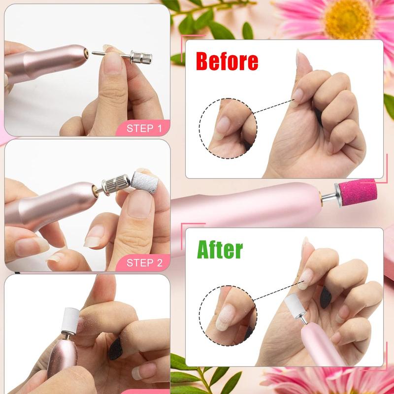 Nail Drill Sanding Bands, 100pcs Nail Drill Sanding Bands With 1 Count Mandrel, Professional Manicure & Pedicure Tools