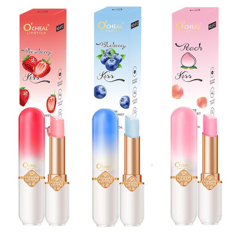 Fruit Flavor Color Changing Lipstick, Hydrating Lip Balm, Moisturizing Lip Primer, Lip Treatment Product for Women & Girls