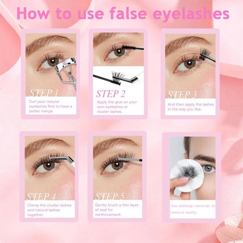 Mixed Length & Styles False Eyelashes Kit with Tools, 6 Boxes set Natural Look Eyelash Extensions, Self Grafting Curl Eyelashes, Eye Makeup Enhancement False Eyelashes for Women & Girls, Christmas, Christmas Gift