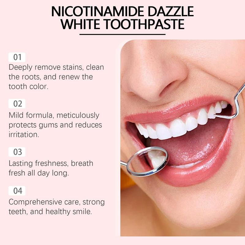 Mint Extract Niacinamide Toothpaste, 1 Box Deep Cleaning Toothpaste, Oral Care Toothpaste for Men & Women, Daily Oral Care Product