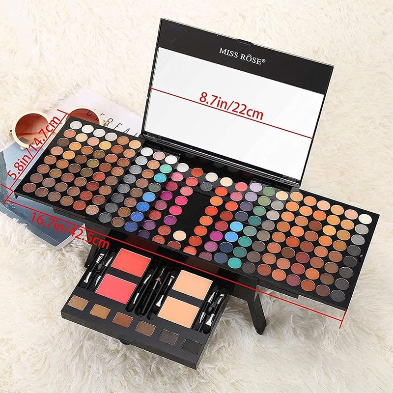 190 Colors Professional Makeup Kit for Women Full Kit, Pallet,All In One Gift Set girls, include Eyeshadow  Blusher Eyebrow Powder Eyeliner Pencil Mirror makeup brush(004Y)