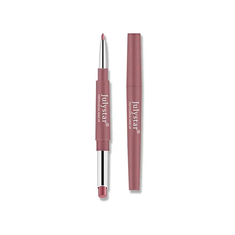 Double-ended Lipstick & Lip Liner Pen, 1 Count Waterproof Long Lasting Lipstick, Easy Coloring Lip Pen, Lip Makeup Tool