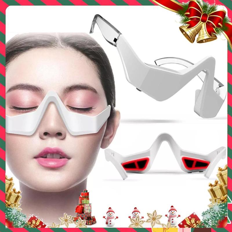 Christmas New Year Gift USB Rechargeable Eye Massager, Portable Lightweight Eye Massage Tool, LED Red Light Eye Beauty Massager, Eye Care Massager For Women & Men Daily Use