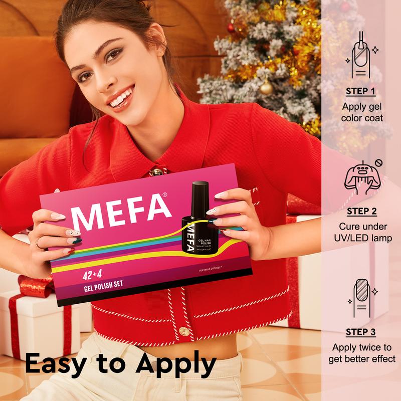 MEFA 42pcs 20pcs 12pcs 6pcs Color Gel Polish Christmas gift Set, 500g Net Weight, 500ml Volume, Made in China, Nail Art Manicure Nail Nail Nail Art