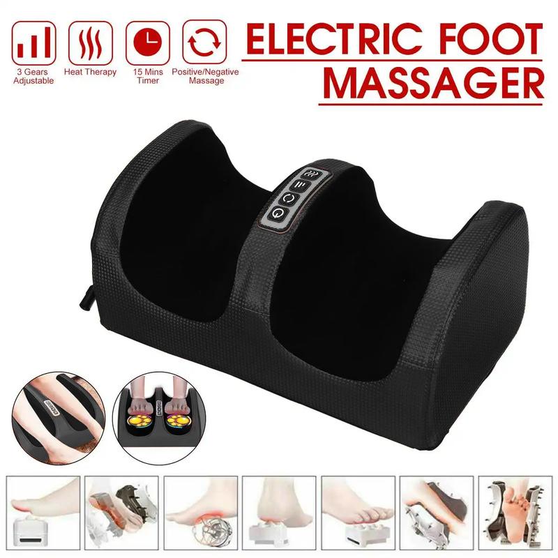 Shiatsu Back and Neck Massager with Heat,Shiatsu Foot Massager Machine with Soothing Heat, Deep Kneading Therapy,Improve Blood Circulation and Foot Wellness,Relax for Home or Office Use(Black)