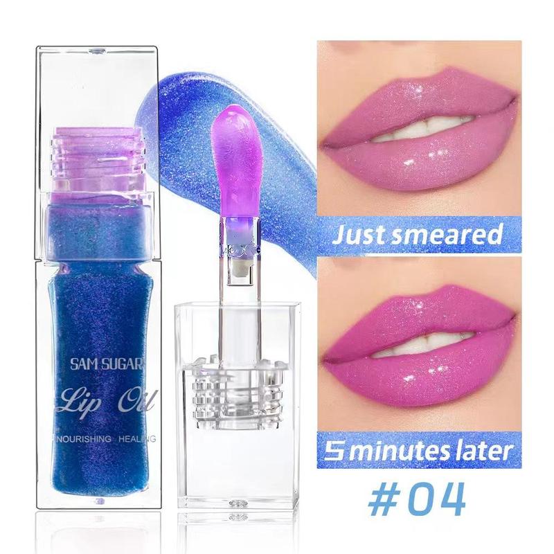 Temperature Color Changing Lip Oil, 4 Counts set Moisturizing Easy Coloring Lip Gloss, Non-stick Cup Lip Glaze for Women