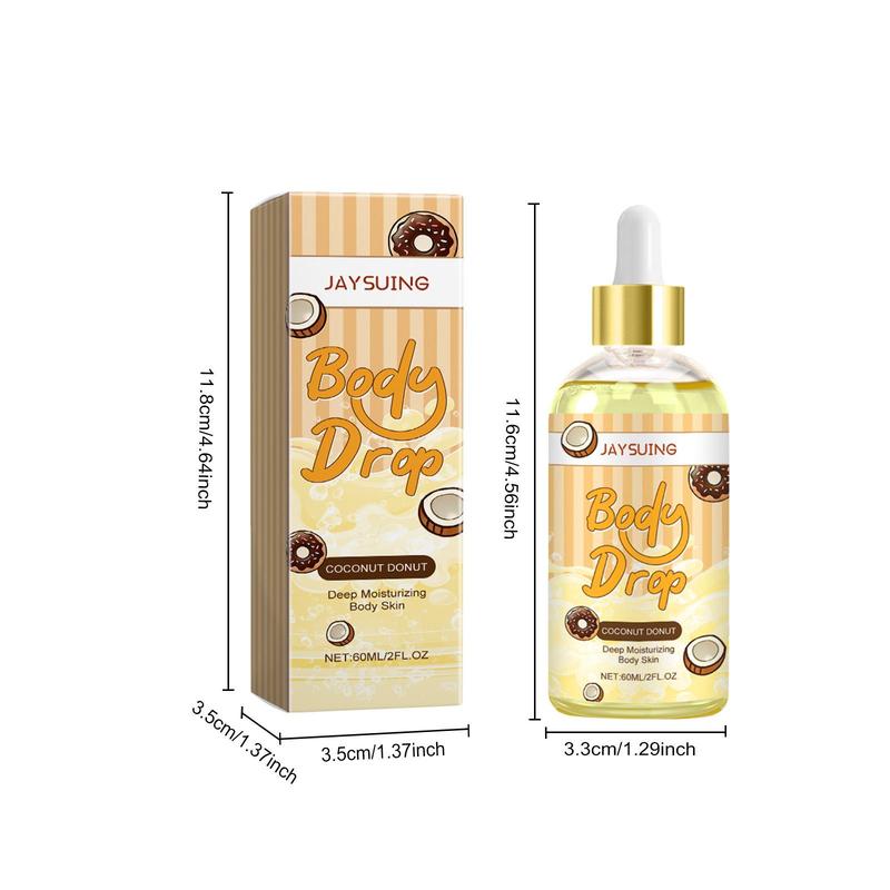 Coconut Donut Body Care Oil, Moisturizing Body Massage Oil, Hydrating Body Care Oil for Women & Men, Body Care Product for Daily Use