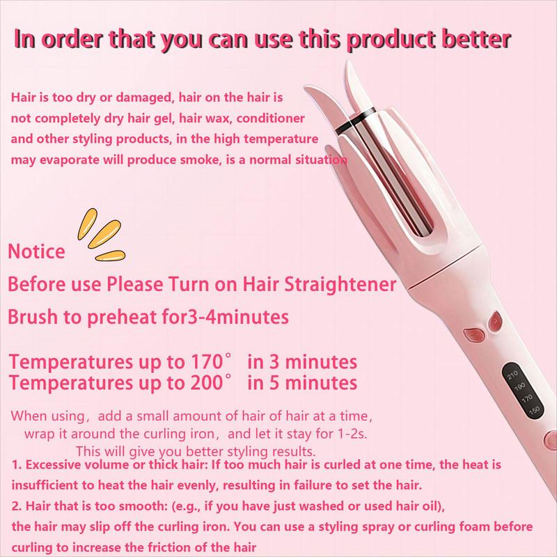 Electric Hair Curler, 4-speed Temperature Control Adjustable Hair Curler, LED Screen Hair Curling Wand for Christmas Gift, Diffuser Hair Styling Tool for Home & Salon Use, Winter & New Year Gift, Stocking Fillers, Winter Essentials