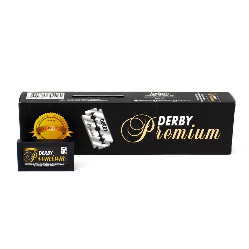 Derby Premium Double Edge Safety Razor Blades, 100 blades pack DE for wet shaving