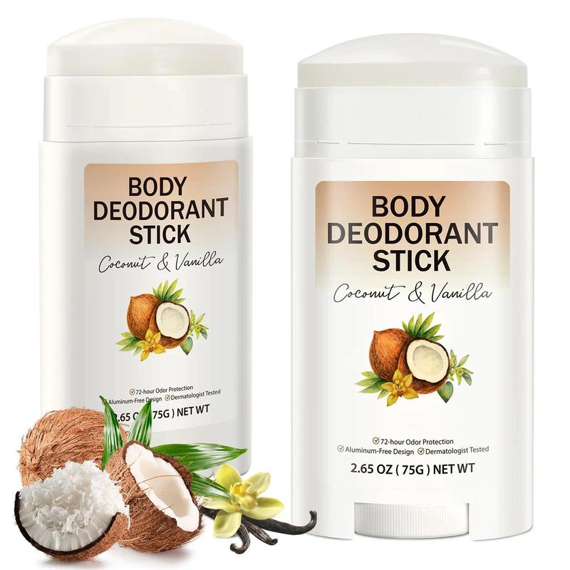 Coconut & Vanilla Scented Body Deodorant Stick, 1 Count Body Deodorant Stick for Women and Men, Fragrance Body Care Product