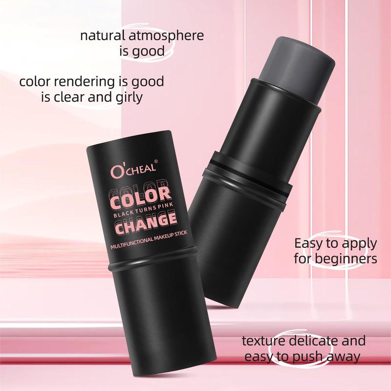 3 in 1 Color Changing Lipstick Blush Stick, Waterproof Lightweight Multi Stick Makeup for Women, Facial Makeup Product for Girls and Women