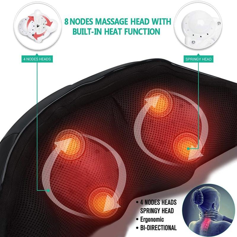 Medcursor Neck Massager with Heat, Shiatsu Shoulder Massager, Electric Kneading Back Massager, Massage Pillow for Muscle Relax Deep Tissue, Gifts