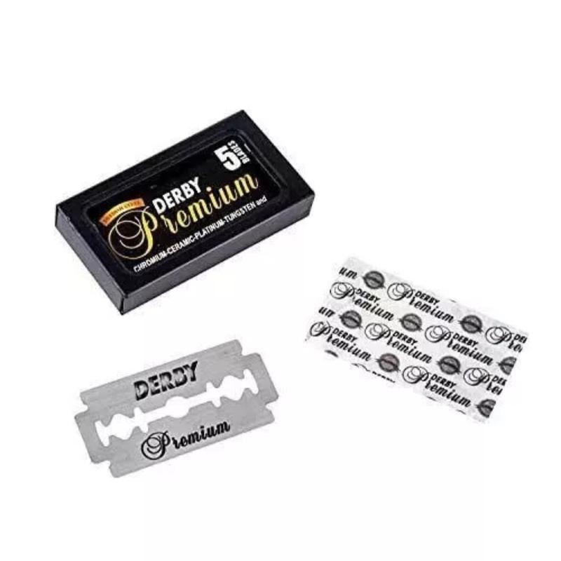 Derby Premium Double Edge Safety Razor Blades, 100 blades pack DE for wet shaving