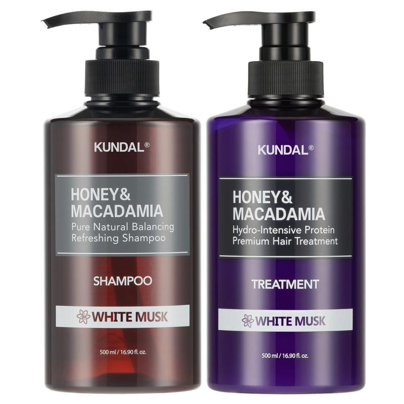 [KUNDAL]  Honey & Macadamia Natural Shampoo and Conditioner Set Moisturize, Hydrate, Repair, K-Beauty, Sulfate-Free 500ml 2Set (16.9 fl oz 2 Set) Gentle Daily Haircare, Scent, Silky hair Oil Argan