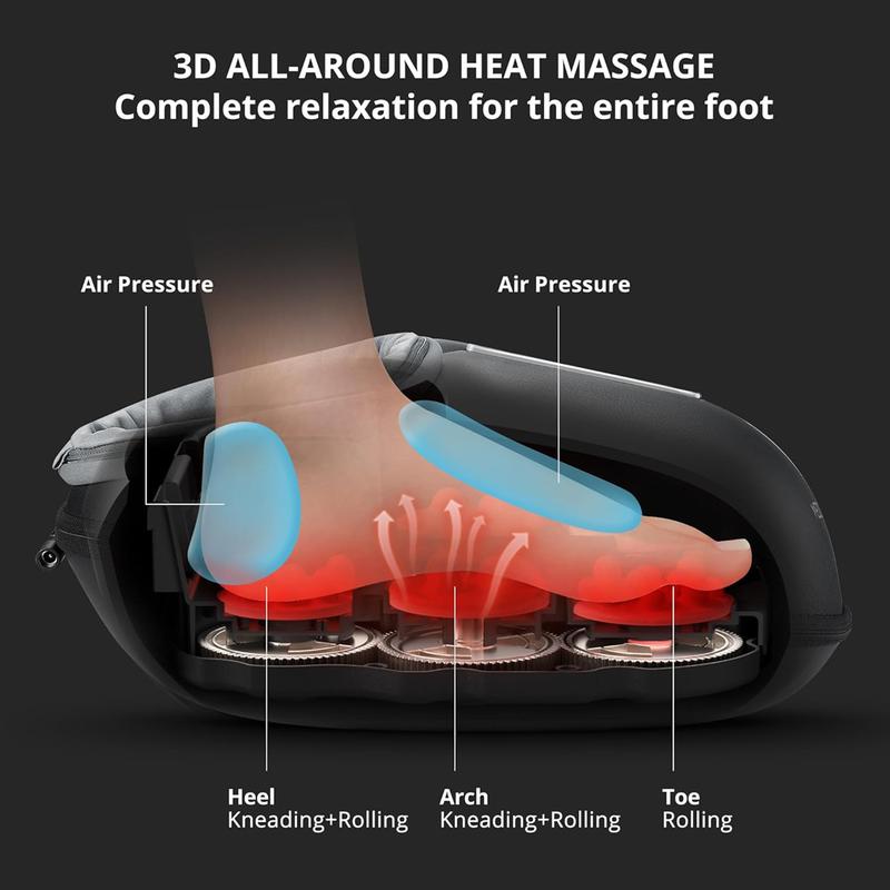 Foot Massager Machine with Heat, Gifts for Women Men, Size 1, Deep Kneading Massage,  Multi-Level Settings for Home, Office Use Relaxing Comfort