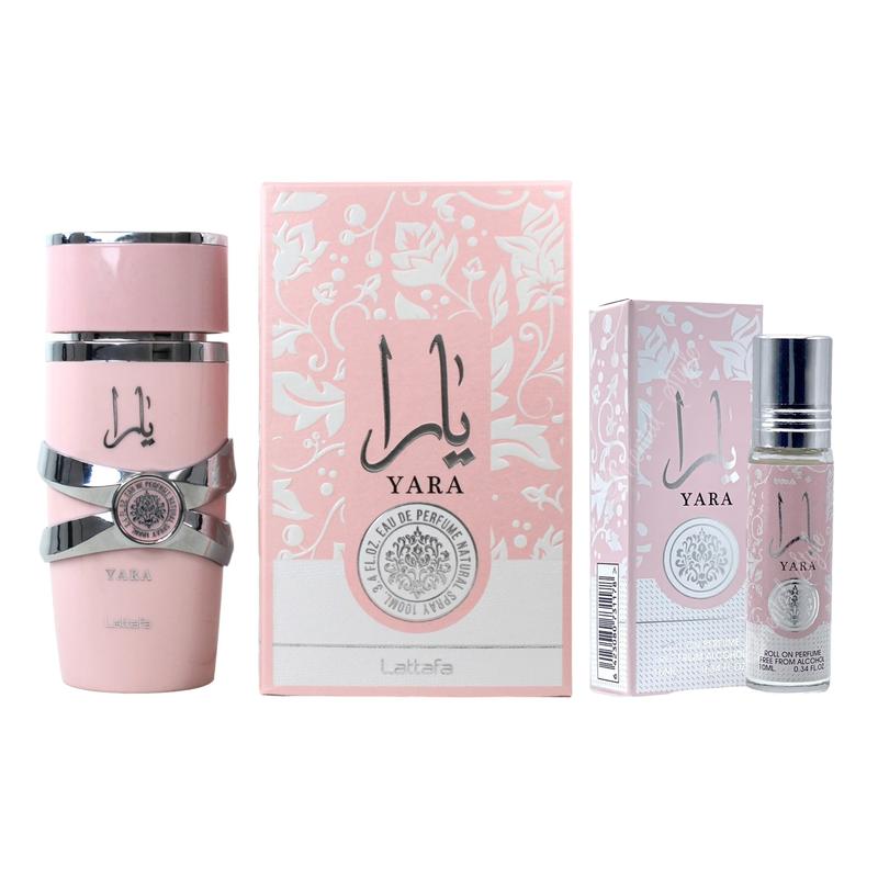 (Bundle Pack) 3.4oz Yara Perfume by Lattafa + 10ml Yara Roll-On Perfume Oil Fragrance Smooth