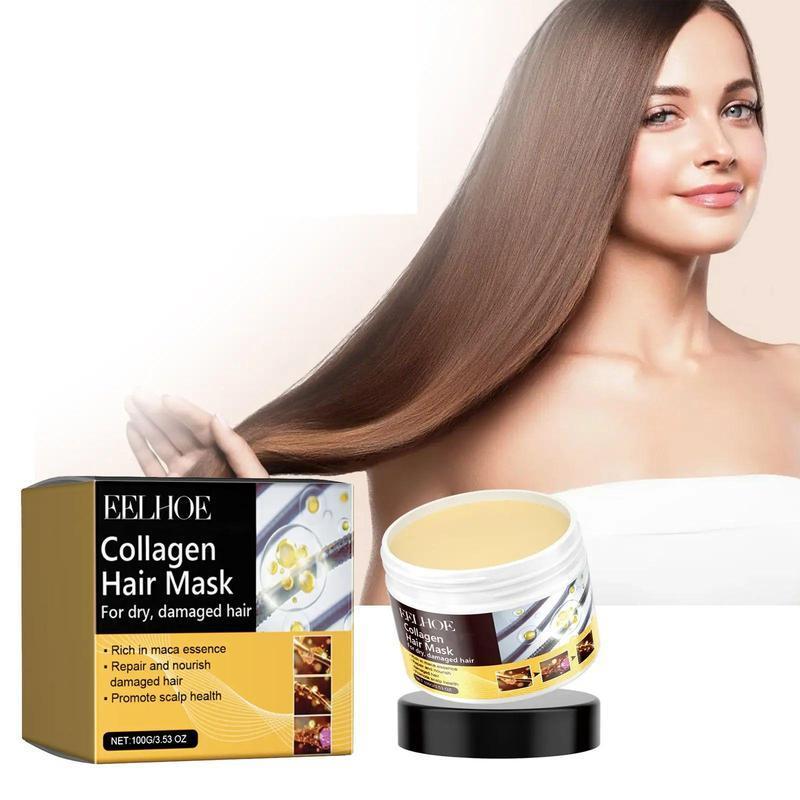 Collagen Hair Mask, Moisturizing Hair Mask, Hydrating Hair Care Mask, Hair Care Product for Dry & Damaged Hair, Hair Care Product for Women & Men, Christmas Gift