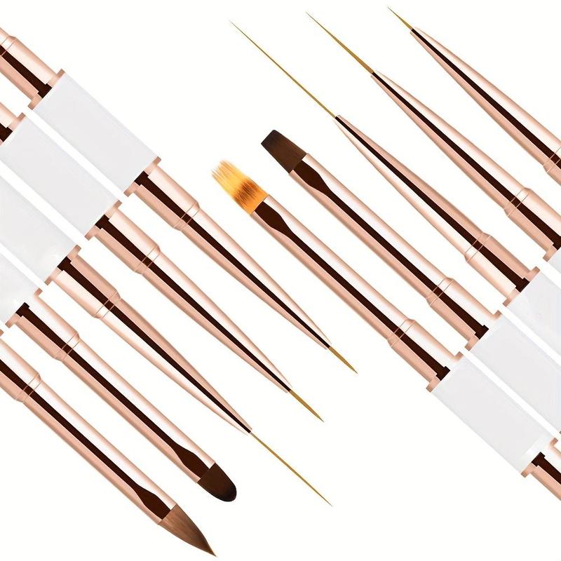 Double Ended Nail Art Brush Set, 5 Counts Nail Design Pen, Nail Art Tool for Women & Girls, Christmas Gift