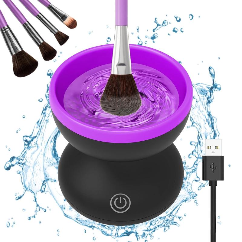 Electric Makeup Brush Cleaner- Make Up Brush Cleaner Machine for Portable Automatic USB Cosmetic Brush Cleaner Tools, Brush Cleaner Spinner for All Size Beauty Makeup Brushes