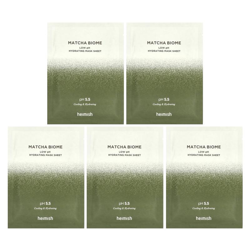 Heimish Matcha Biome, Low pH Hydrating Beauty Mask Sheet, 5 Sheets, 30 ml Each