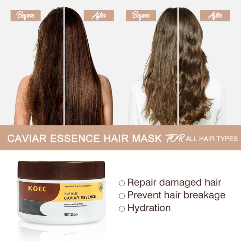 KOEC Caviar Extract Hair Mask – Moisturizing & Restoring for Dry, Frizzy Hair – Enhances Smoothness, Reduces Tangles – Suitable for All Hair Types – Daily Hair Care with Argan, Jojoba & Shea