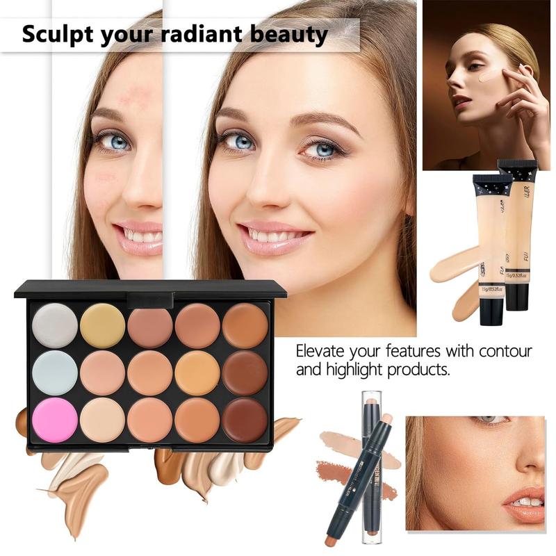 Makeup Kit for Women Full Kit Teens Makeup Set Eyeshadow Palette, Lip Gloss, Lipstick, Makeup Brush, Foundation, Concealer Mascara Powder Puff Makeup Bag Makeup Set for Women Girls Teens Gift