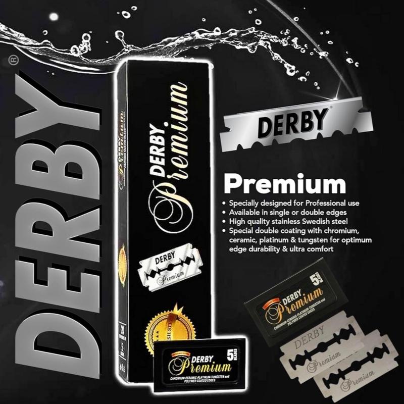 Derby Premium Double Edge Safety Razor Blades, 100 blades pack DE for wet shaving