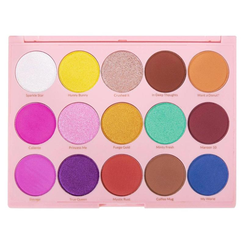 KimChi Chic Happy Eyeshadow Makeup Palette - 15 Pressed Matte and Shimmery Color Shades, Cosmetic Makeup