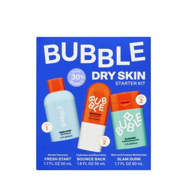 Bubble Skincare 3-Step Hydrating Routine Bundle, for Normal to Dry Skin, Unisex, Set of 3