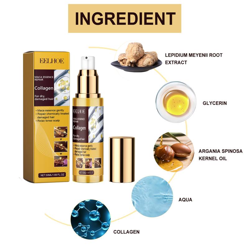 Collagen Hair Oil repairs split ends, improves hair texture, moisturizes and softens hair serum