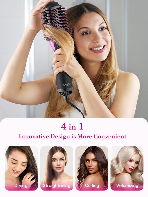 Hair Dryer Brush Blow Dryer Brush in One - Plus 2.0 One-Step Hot Air Brush - 4 in 1 HairDryer Styler and Volumizer for Drying Straightening Curling Volumizing Hair Smoothing Comfort