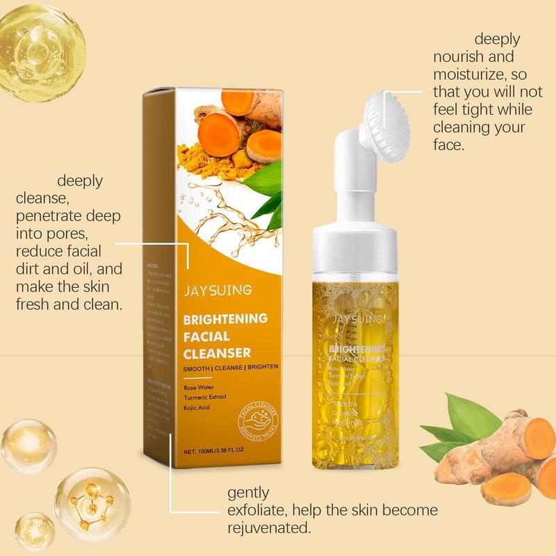 Turmeric Brightening Facial Cleanser, Gentle Cleansing Facial Cleanser, Moisturizing Facial Skin Care Product for Women & Men, Face Care Products, Christmas Gift