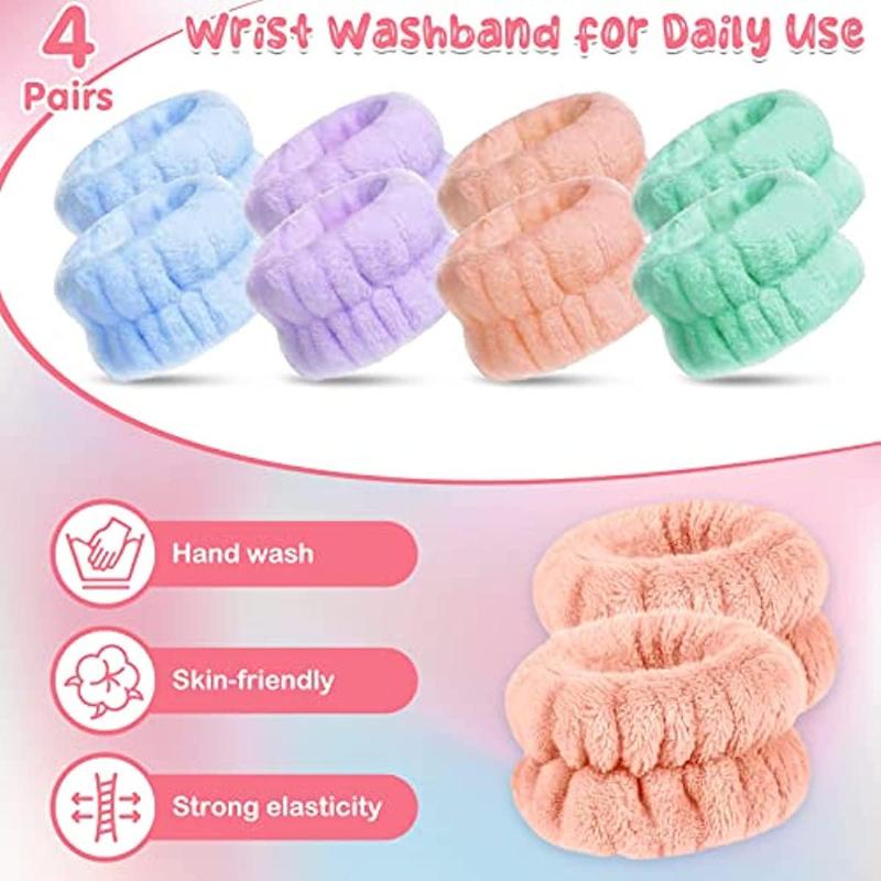 Face Washing Wrist Bands, 8 Counts set Face Washing Wrist Band, Face Washing Tool, Skin Care Tool for Women & Girls