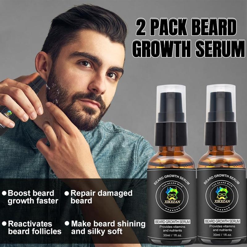 Beard Kit,Beard Grooming Care Kit w Beard Wash,2 Pack Beard Serum,Beard Oil,Balm,Comb,Brush,Scissor,Bag,E-Book,Mens Stocking Stuffers for Men Dad,Valentines Day Gifts for Him Boyfriend Husband Hair Care Comfort