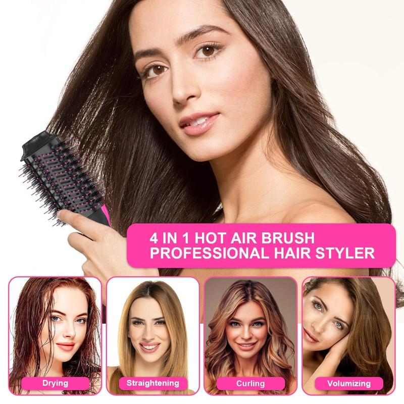 Hair Dryer Brush Blow Dryer Brush in One - Plus 2.0 One-Step Hot Air Brush - 4 in 1 HairDryer Styler and Volumizer for Drying Straightening Curling Volumizing Hair Smoothing Comfort