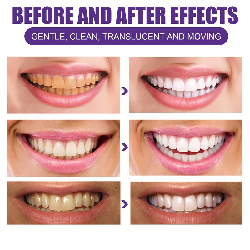 Purple Teeth Whitening, Teeth Whitener, Teeth Whitening Powder Mint Flavor Tooth Powder Natural Teeth Whitening Color Corrector Purple Toothpaste Powder for Tooth Stain Removal Instant Teeth