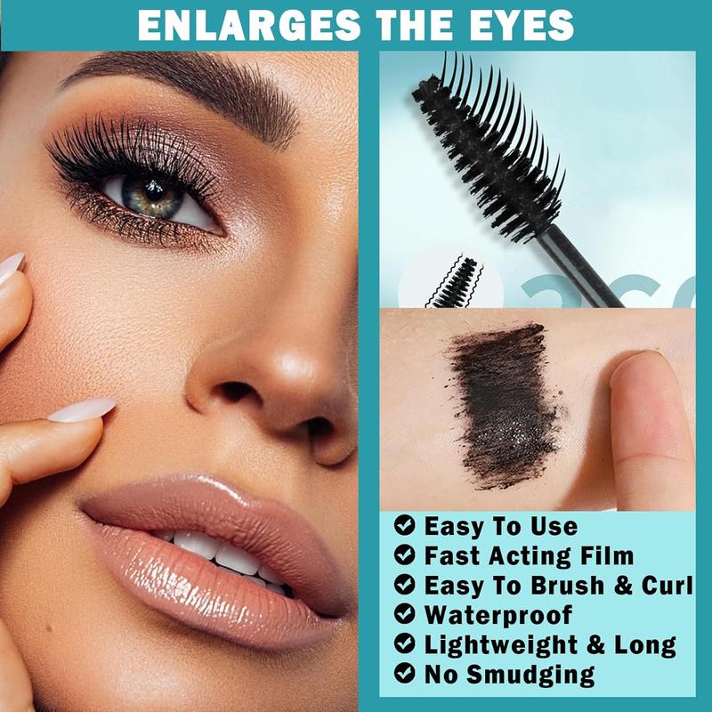 Mascara Liquid Lash Extensions Black Mascara Waterproof Long Lasting Natural Volumizing Lengthening Thickening Tubing Mascara for Women Eye Makeup