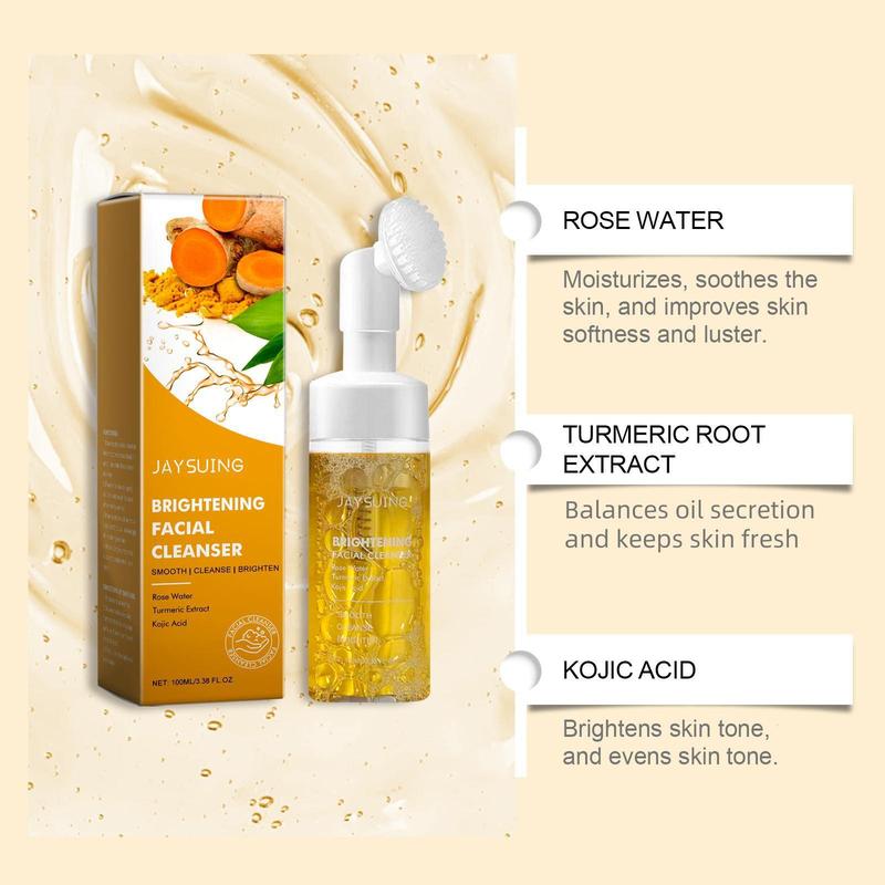 Turmeric Brightening Facial Cleanser, Gentle Cleansing Facial Cleanser, Moisturizing Facial Skin Care Product for Women & Men, Face Care Products, Christmas Gift