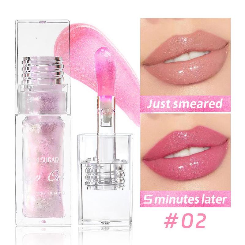 Temperature Color Changing Lip Oil, 4 Counts set Moisturizing Easy Coloring Lip Gloss, Non-stick Cup Lip Glaze for Women