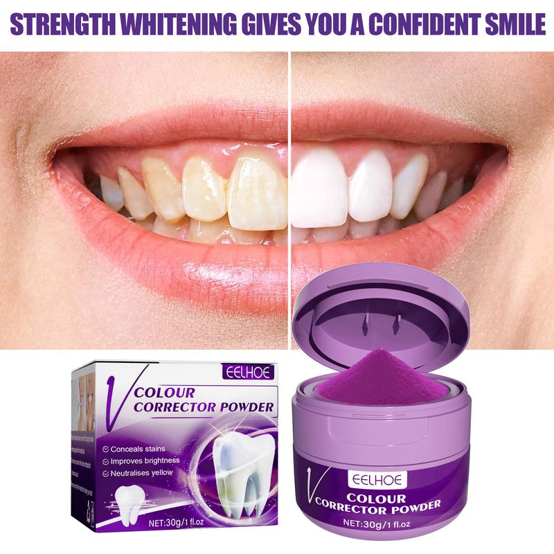 Purple Teeth Whitening, Teeth Whitener, Teeth Whitening Powder Mint Flavor Tooth Powder Natural Teeth Whitening Color Corrector Purple Toothpaste Powder for Tooth Stain Removal Instant Teeth