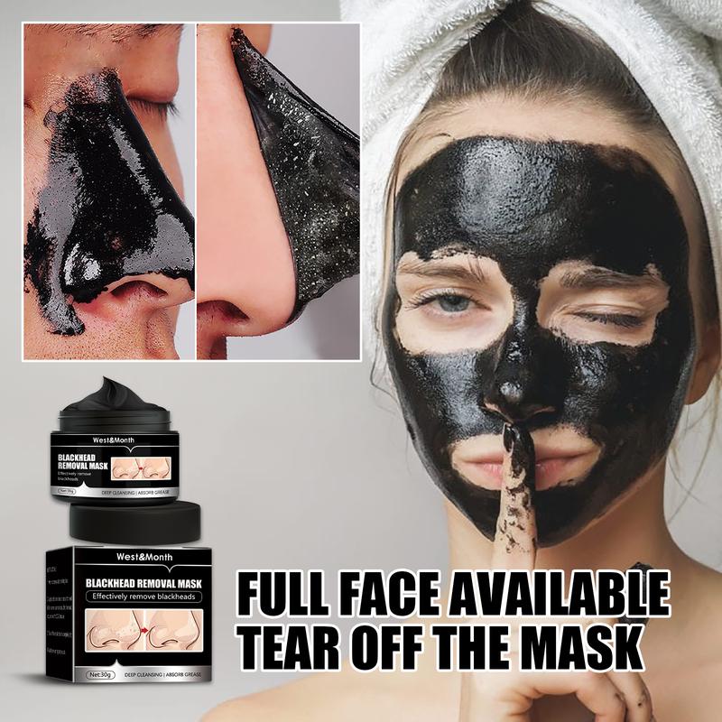 Black Tear Mask, Natural Power, Deep Cleansing, Skin Cleansing, Nose Cleansing, Hydrating and Moisturizing, Facial Treatment, Bamboo Charcoal Mask