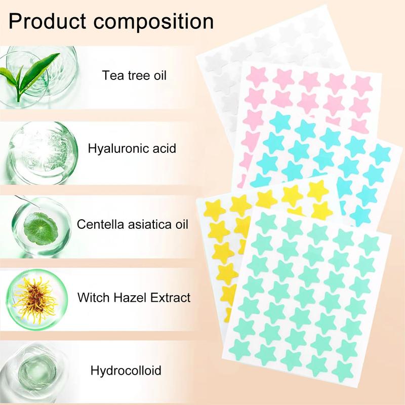 Star Shaped Acne Patches, 480pcs set Hydrocolloid Acne Cover Patches for Christmas Gift, Facial Skin Care Products for Women & Men