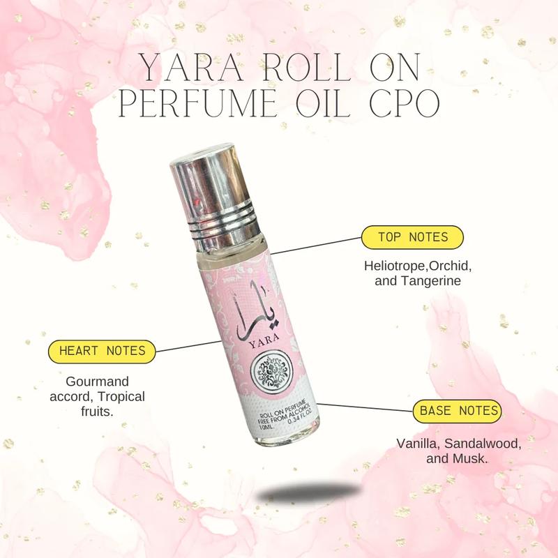 (Bundle Pack) 3.4oz Yara Perfume by Lattafa + 10ml Yara Roll-On Perfume Oil Fragrance Smooth