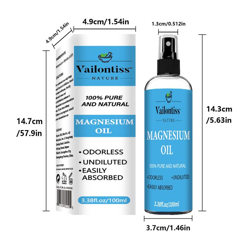 Magnesium Oil Spray, 1 Box Moisturizing Body Massage Oil, Nourishing Body Care Product for Women & Men, Skin Care Product for Daily Use, Christmas Gift