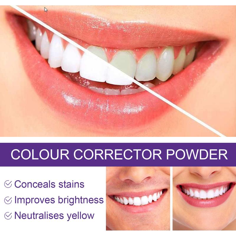 Purple Teeth Whitening, Teeth Whitener, Teeth Whitening Powder Mint Flavor Tooth Powder Natural Teeth Whitening Color Corrector Purple Toothpaste Powder for Tooth Stain Removal Instant Teeth