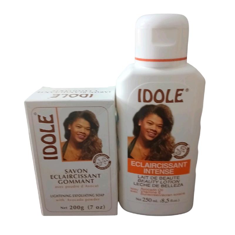 idole lotion eclaircissant 310 ml and soap 200g good for face and body skincare pack of 2