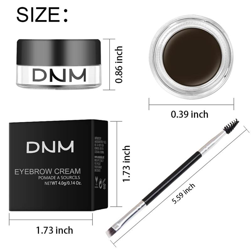 2 count Eyebrows Pomade Shaping Kit with Dual-ended Brush Eye Brow Styling Gel Dark Brown Makeup Set Long Lasting  Colored Color Eyebrow Pencil Powder Tinting Kit pintura de cejas, EBONY