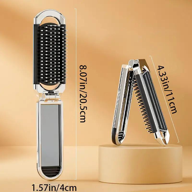 Portable Hair Comb with Makeup Mirror, Foldable Hair Comb, Hair Styling Comb for Daily Use, Travel Hair Comb, Makeup Tools